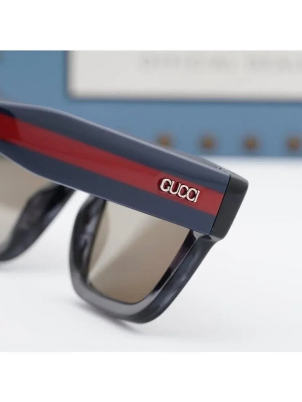 Gucci GG1868S 004 Square Sunglasses - Havana Blue Red\ Brown
